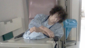 In hospital, Margaret Diamond was strapped into a geriatric chair and kept in the hallway, so staff could keep an eye on her
