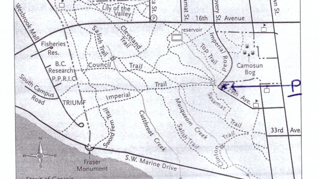 Map of Pacific Spirit Park Walk