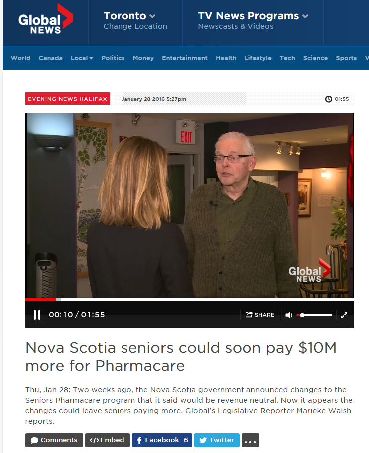 Nova Scotia seniors could soon pay $10 million more for Pharmacare