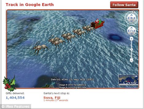 Image result for Santa path from North Pole