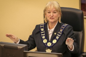 Brampton Mayor Susan Fennell is asked to explain why she has a $23,500 car allowance and a city-leased $90,000 Lincoln Navigator SUV during the council meeting in Brampton